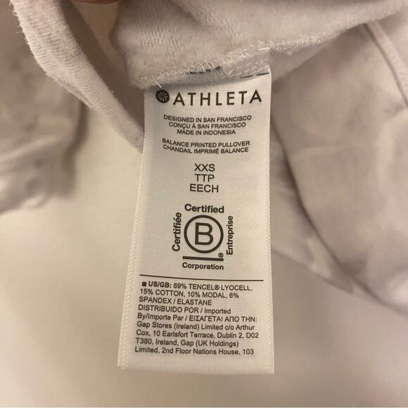 ATHLETA CHAKRA FLORAL BLUFF GRAY BALANCE PRINTED sweatshirt lyocell modal XXS - Picture 6 of 10